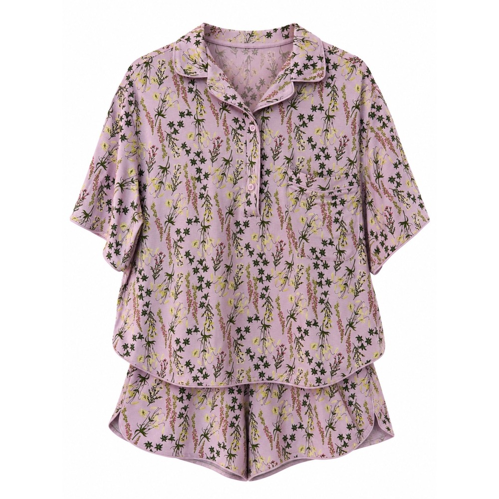 Tommy John Lavendula Wildflowers Pajama Set Floral Shorts NWT M Cozy Cottagecore
